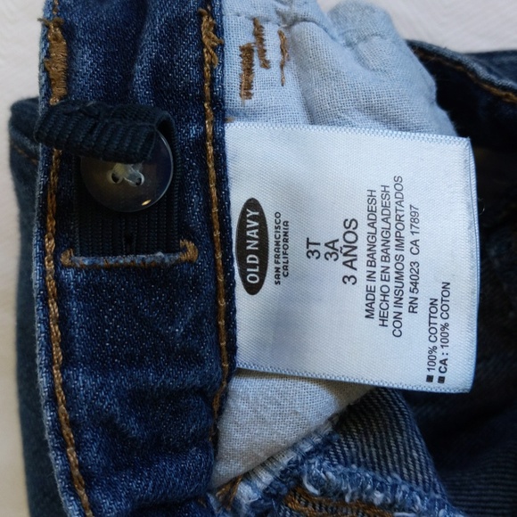 old navy the boyfriend cropped distressed patchwork denim jeans 3T toddler girls - Picture 3 of 8